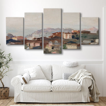 Vintage Landscape Prints Mixed Canvas Print Wall Art, Abstract Oil Painting, Ready to hang