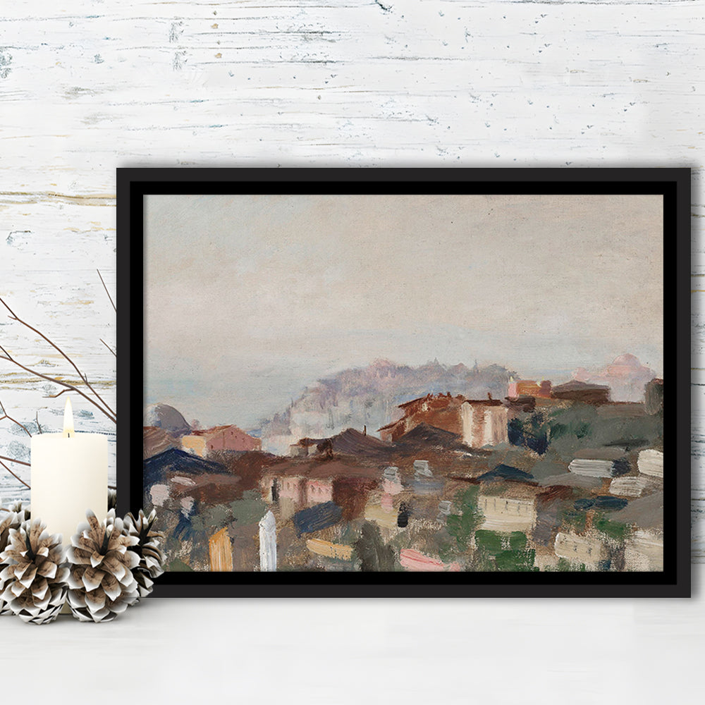 Vintage Landscape Prints Framed Canvas Print Wall Art, Abstract Oil Painting, Ready to hang