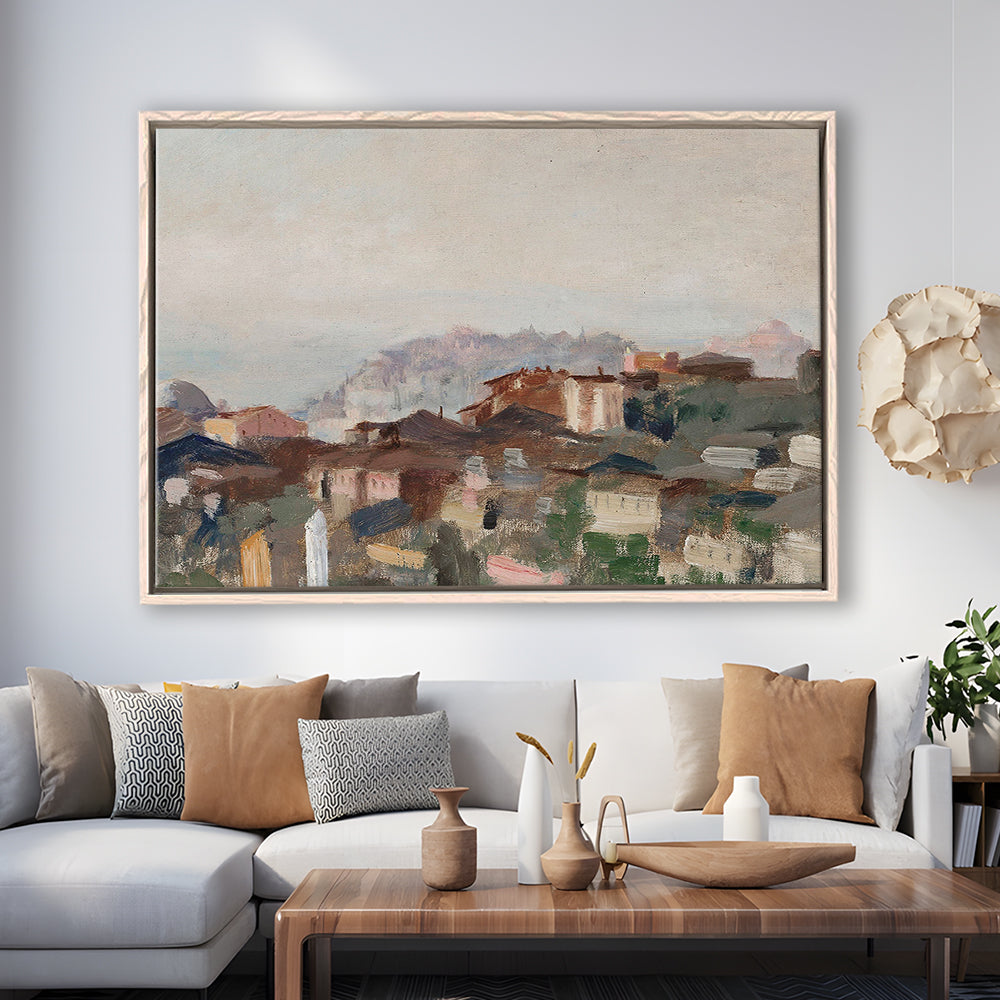 Vintage Landscape Prints Framed Canvas Print Wall Art, Abstract Oil Painting, Ready to hang
