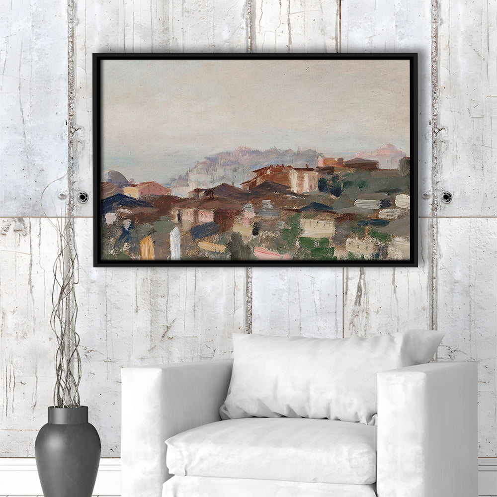 Vintage Landscape Prints Framed Canvas Print Wall Art, Abstract Oil Painting, Ready to hang