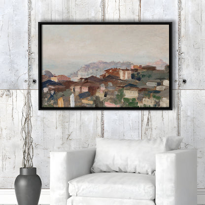 Vintage Landscape Prints Framed Canvas Print Wall Art, Abstract Oil Painting, Ready to hang