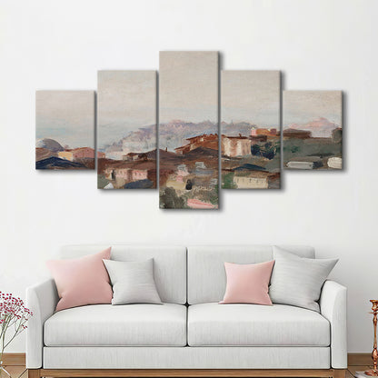 Vintage Landscape Prints Mixed Canvas Print Wall Art, Abstract Oil Painting, Ready to hang