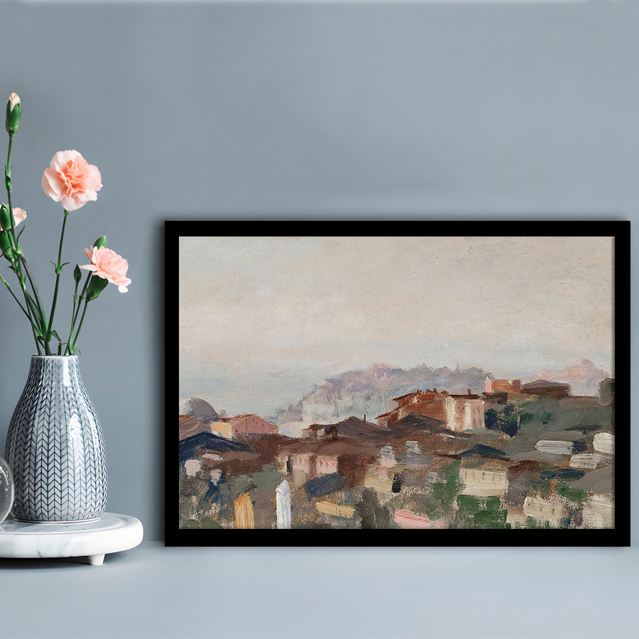 Vintage Landscape Prints Framed Art Print Wall Decor, Abstract Oil Painting, Ready to hang
