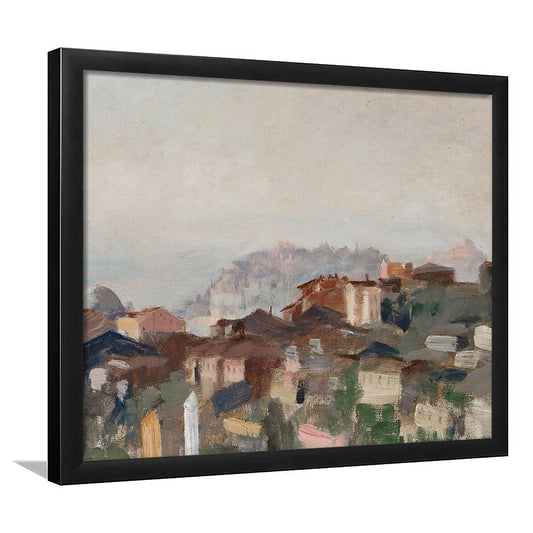 Vintage Landscape Prints Framed Art Print Wall Decor, Abstract Oil Painting, Ready to hang
