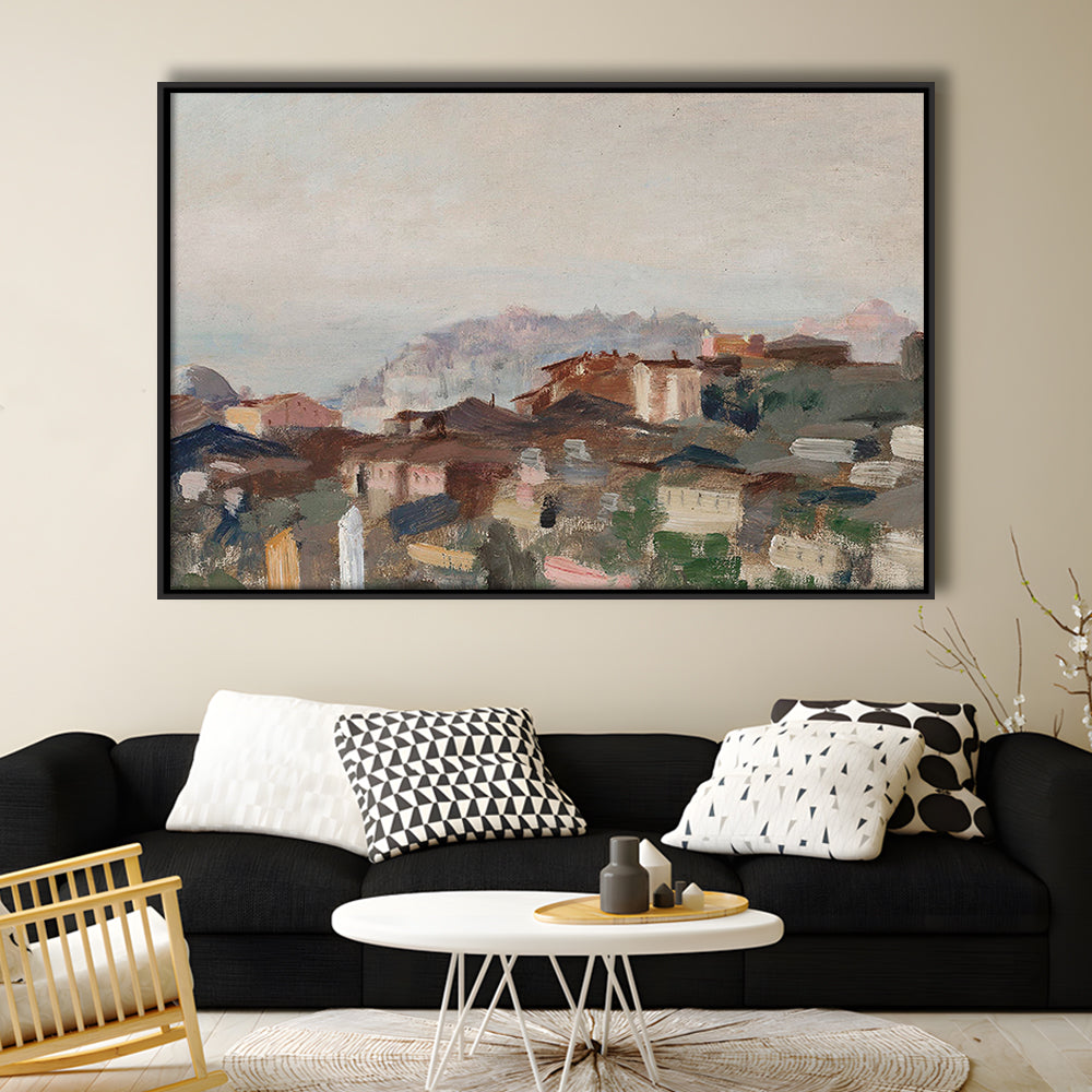Vintage Landscape Prints Framed Canvas Print Wall Art, Abstract Oil Painting, Ready to hang