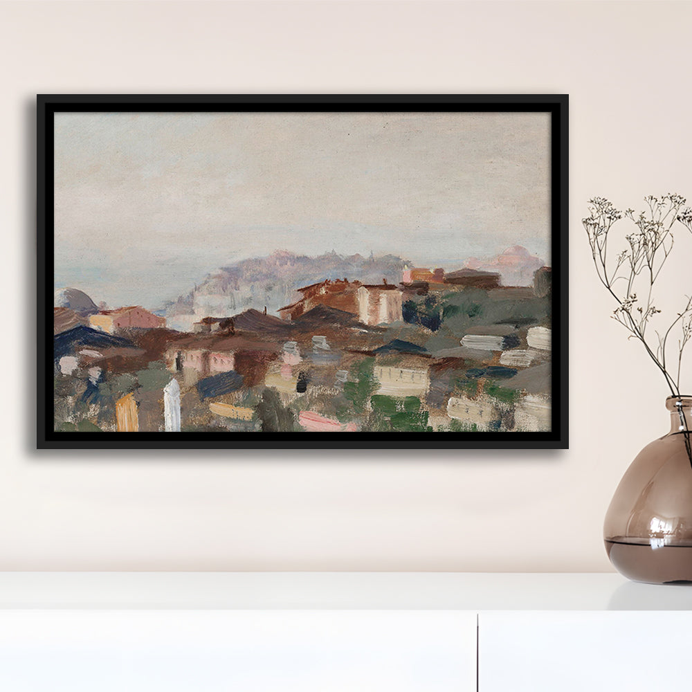 Vintage Landscape Prints Framed Canvas Print Wall Art, Abstract Oil Painting, Ready to hang