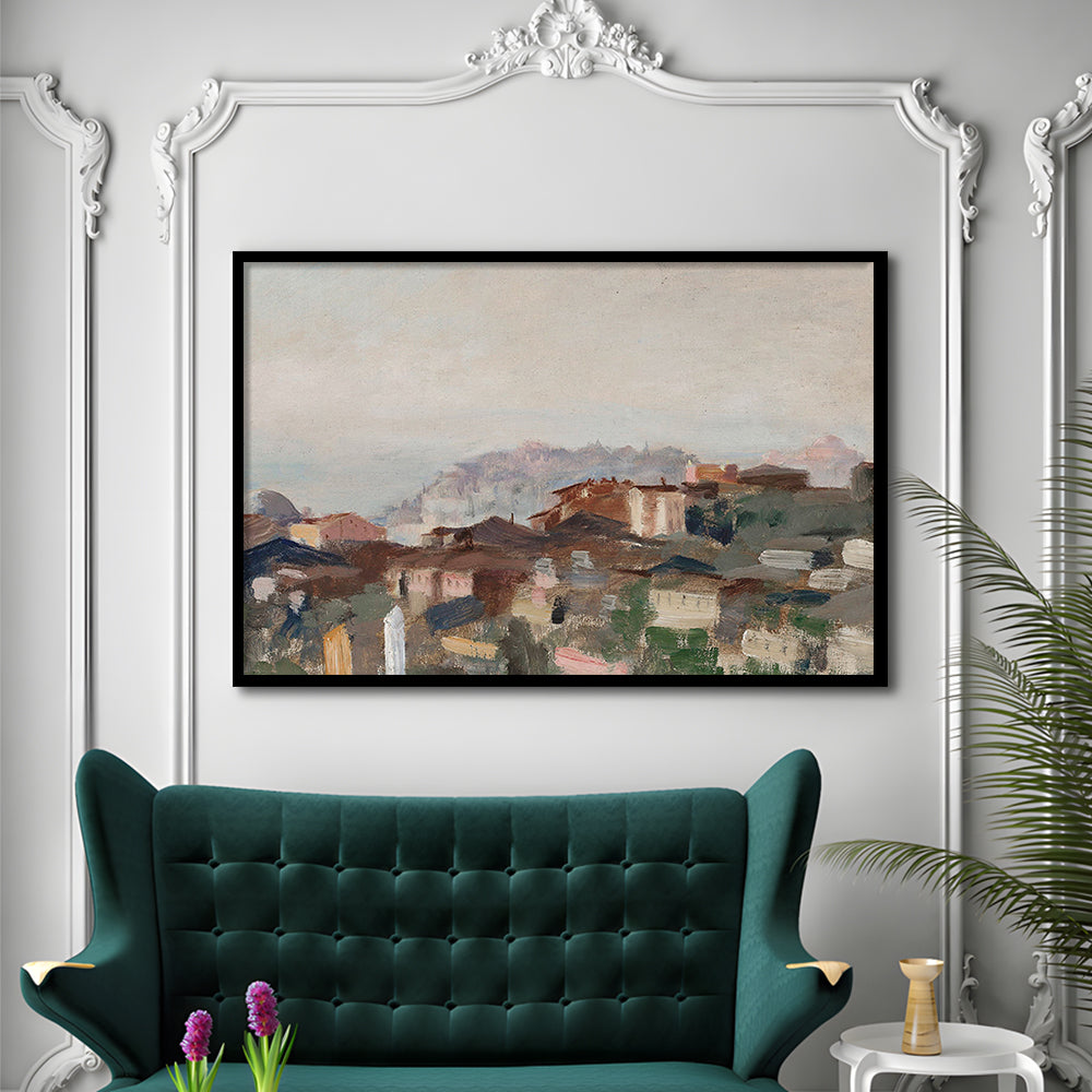 Vintage Landscape Prints Framed Art Print Wall Decor, Abstract Oil Painting, Ready to hang