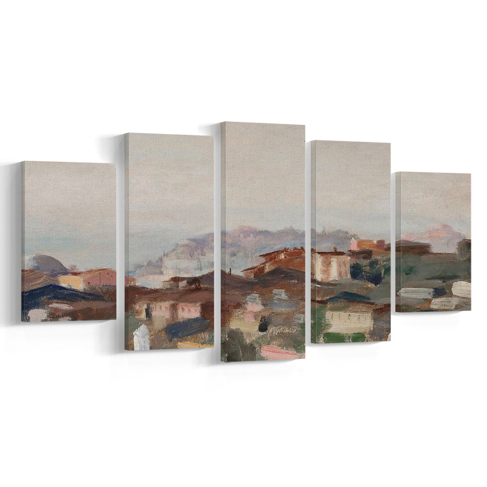 Vintage Landscape Prints Mixed Canvas Print Wall Art, Abstract Oil Painting, Ready to hang