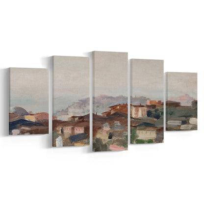 Vintage Landscape Prints Mixed Canvas Print Wall Art, Abstract Oil Painting, Ready to hang