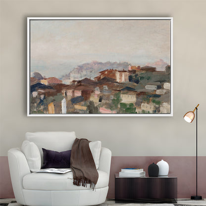 Vintage Landscape Prints Framed Canvas Print Wall Art, Abstract Oil Painting, Ready to hang