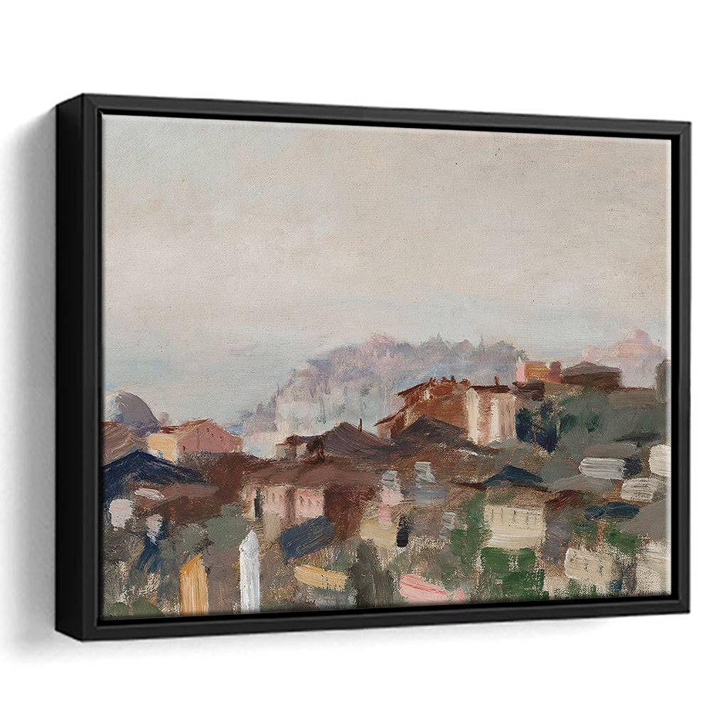 Vintage Landscape Prints Framed Canvas Print Wall Art, Abstract Oil Painting, Ready to hang