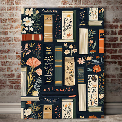 Vintage Library 1, Book Art Print, Book Lovers Gift, Reading Gift, Retro Book Lovers Art, Canvas Print, Canvas Decor