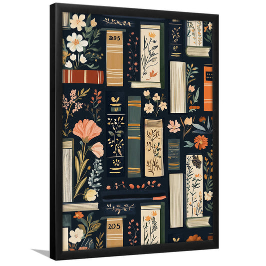 Vintage Library 1, Book Art Print, Book Lovers Gift, Reading Gift, Retro Book Lovers Art, Framed Art Print, Fine Art Print