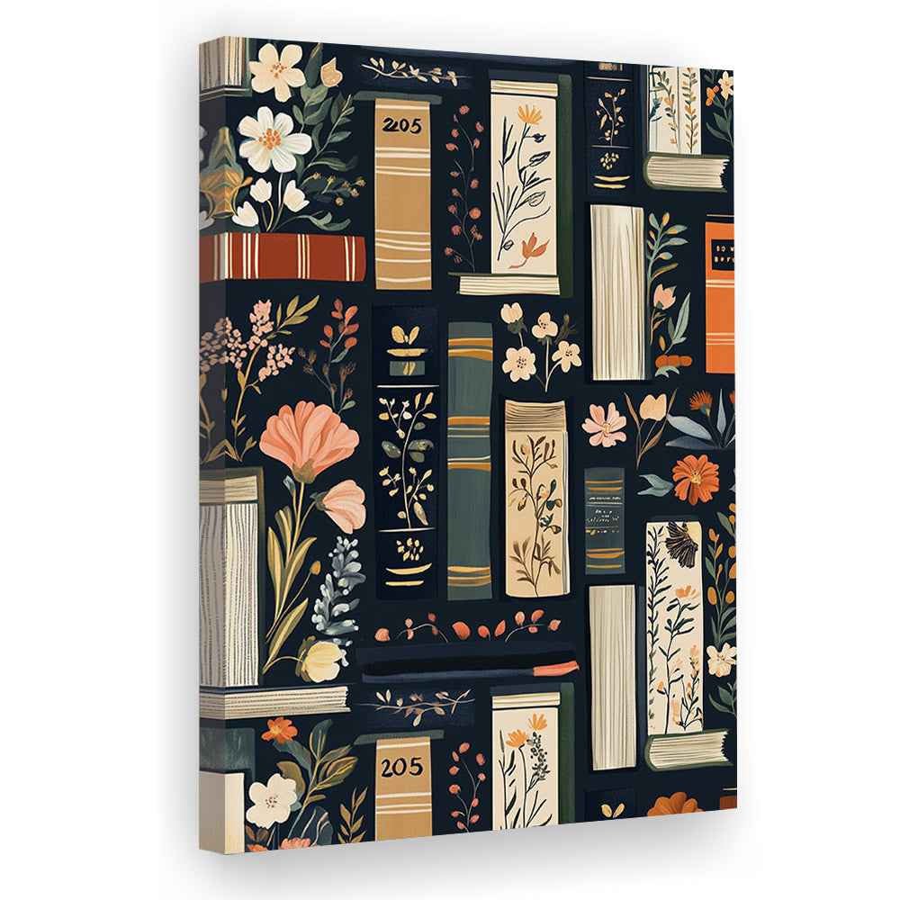 Vintage Library 1, Book Art Print, Book Lovers Gift, Reading Gift, Retro Book Lovers Art, Canvas Print, Canvas Decor