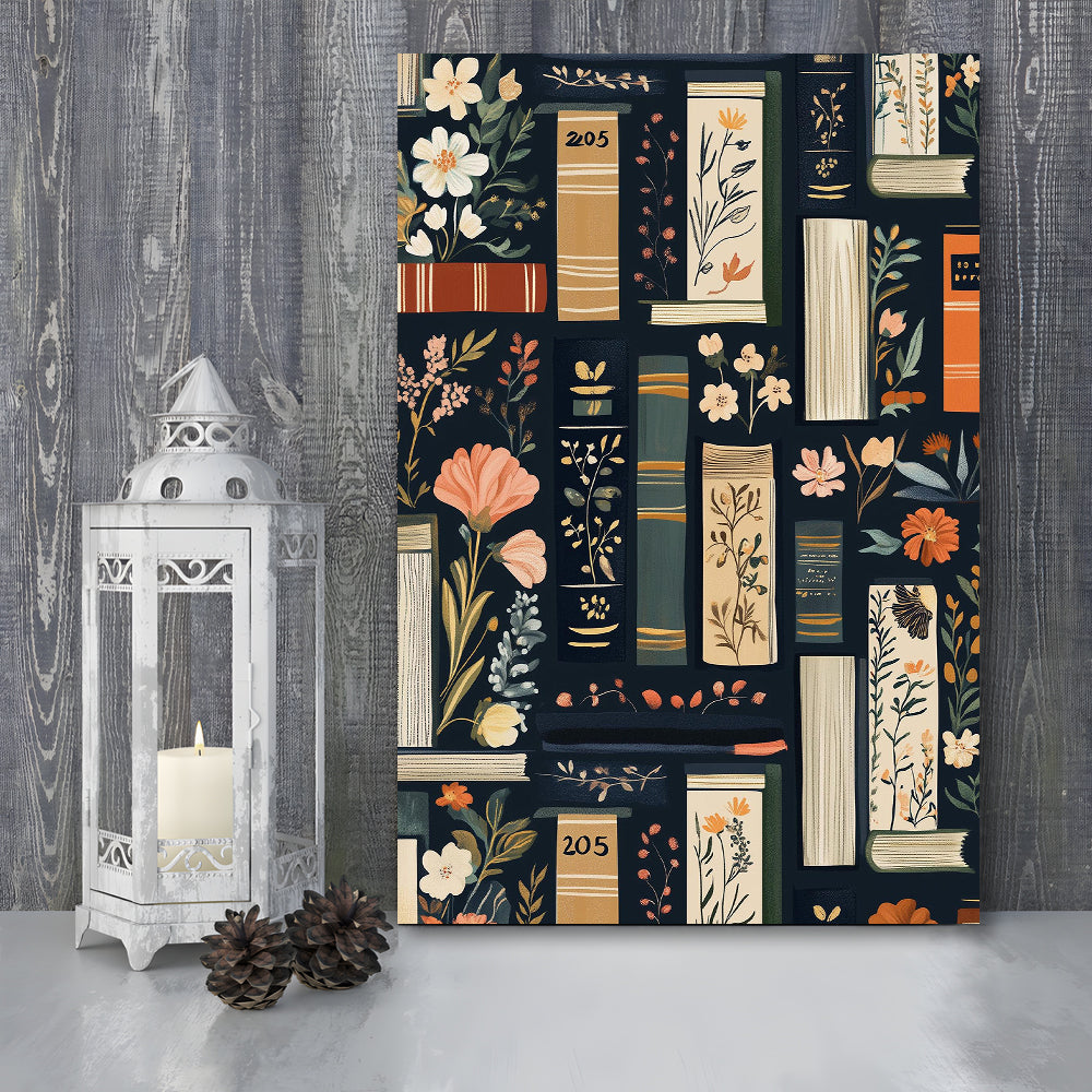 Vintage Library 1, Book Art Print, Book Lovers Gift, Reading Gift, Retro Book Lovers Art, Canvas Print, Canvas Decor
