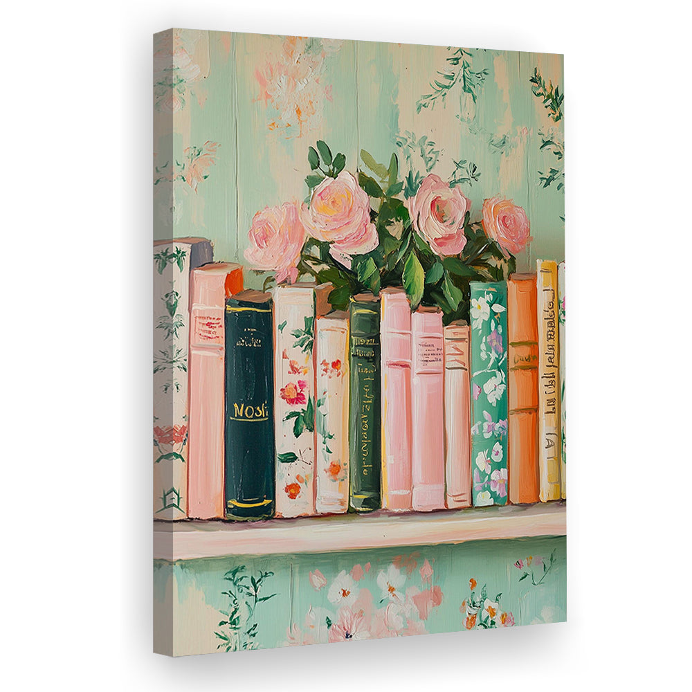 Vintage Library, Book Art Print, Reading Wall, Book Lovers Gift, Antique Retro Wall Art, Canvas Print, Canvas Decor