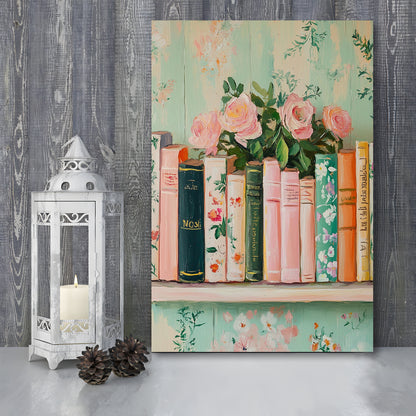 Vintage Library, Book Art Print, Reading Wall, Book Lovers Gift, Antique Retro Wall Art, Canvas Print, Canvas Decor