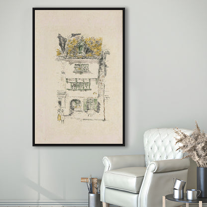 Vintage Minimalist Architecture Sketch Art Neutral Tones Cityscape Sketch Download