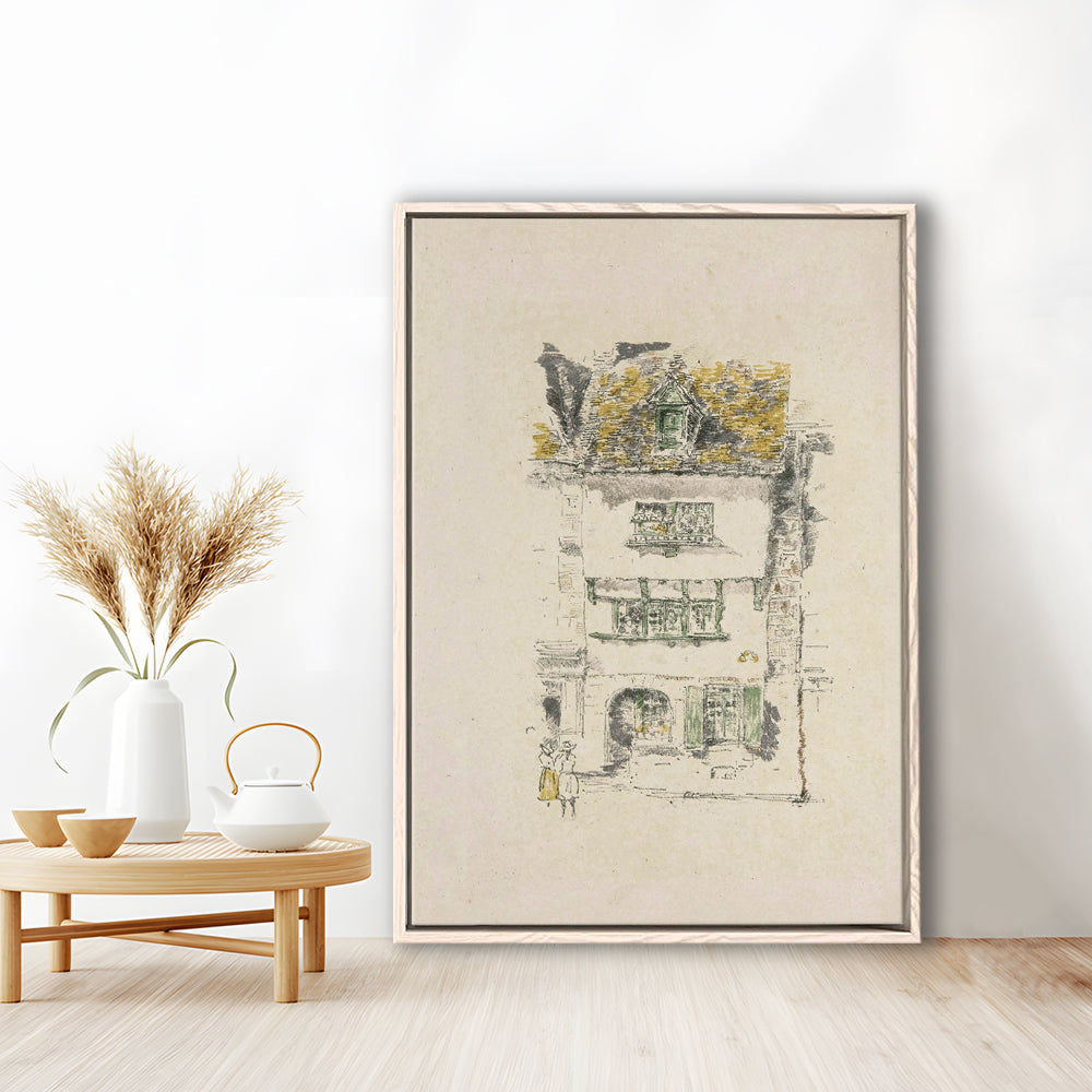 Vintage Minimalist Architecture Sketch Art Neutral Tones Cityscape Sketch Download