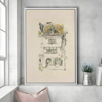 Vintage Minimalist Architecture Sketch Art Neutral Tones Cityscape Sketch Download