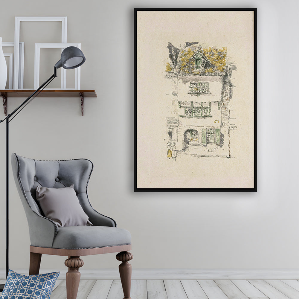 Vintage Minimalist Architecture Sketch Art Neutral Tones Cityscape Sketch Download