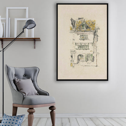 Vintage Minimalist Architecture Sketch Art Neutral Tones Cityscape Sketch Download