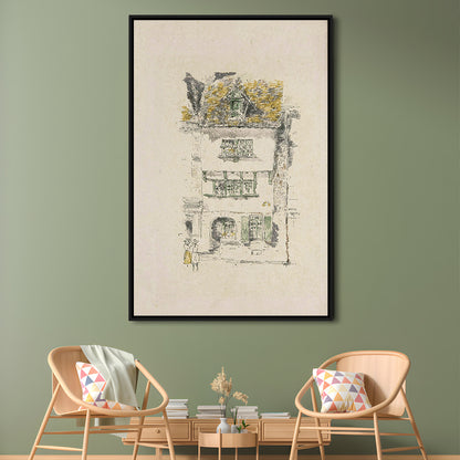Vintage Minimalist Architecture Sketch Art Neutral Tones Cityscape Sketch Download