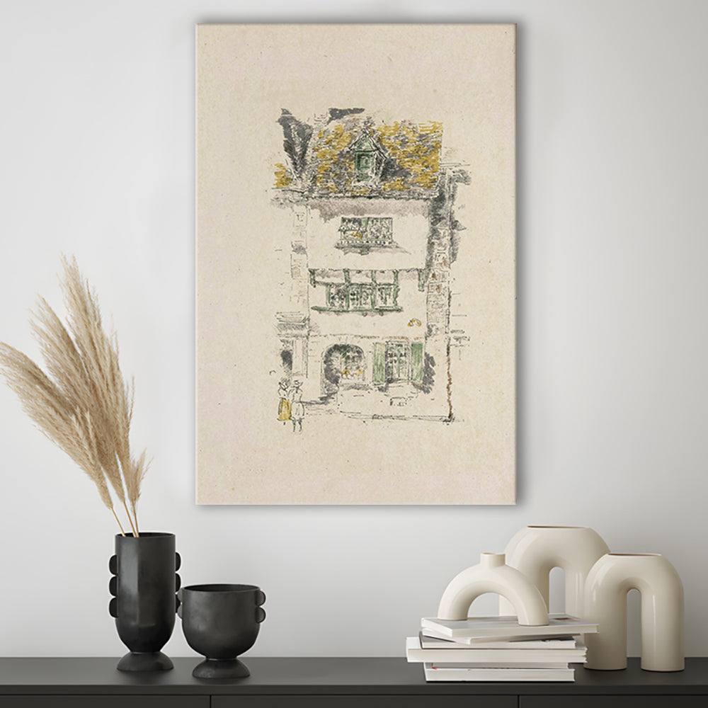 Vintage Minimalist Architecture Sketch Art Neutral Tones Cityscape Sketch Download