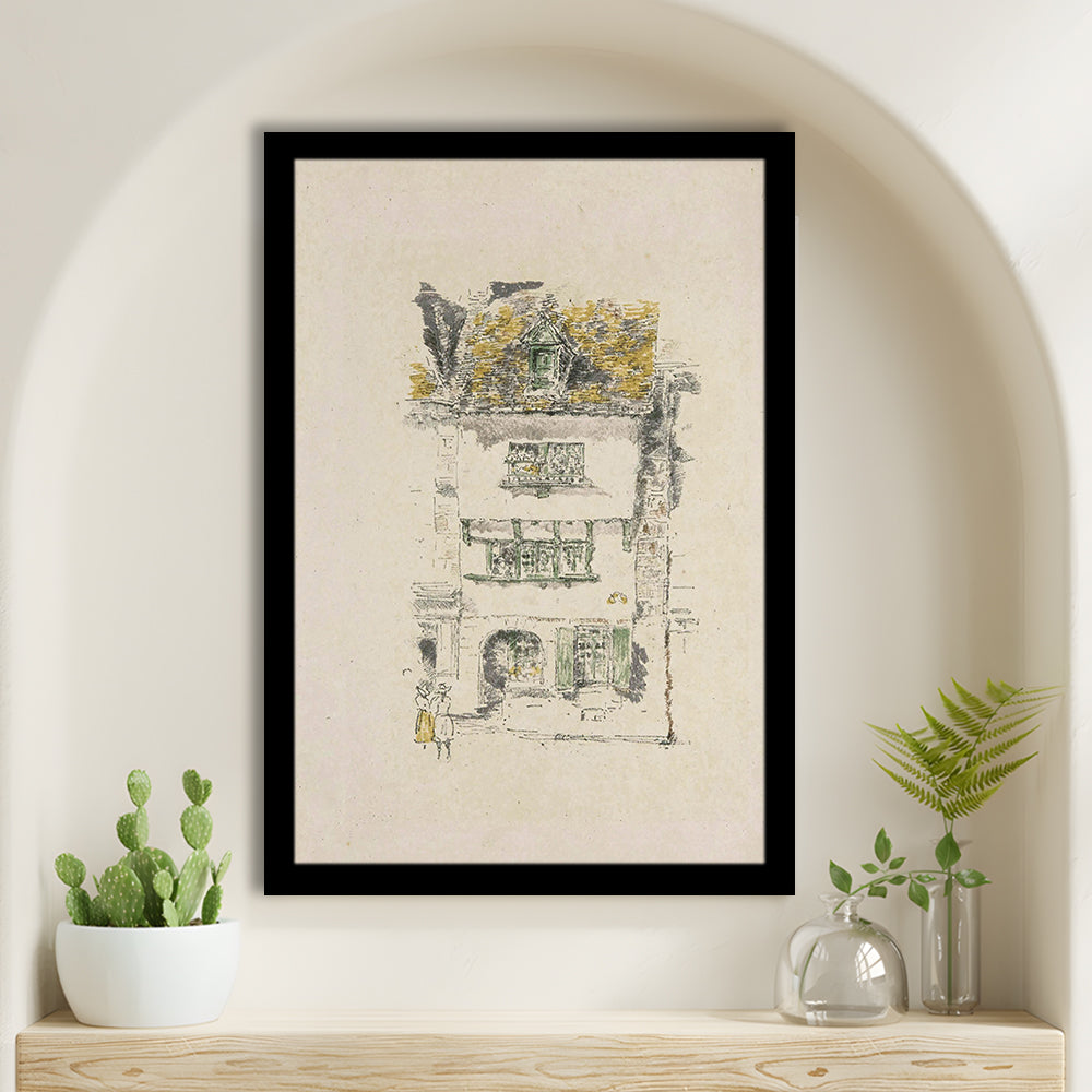 Vintage Minimalist Architecture Sketch Art Neutral Tones Cityscape Sketch Download