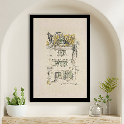 Vintage Minimalist Architecture Sketch Art Neutral Tones Cityscape Sketch Download