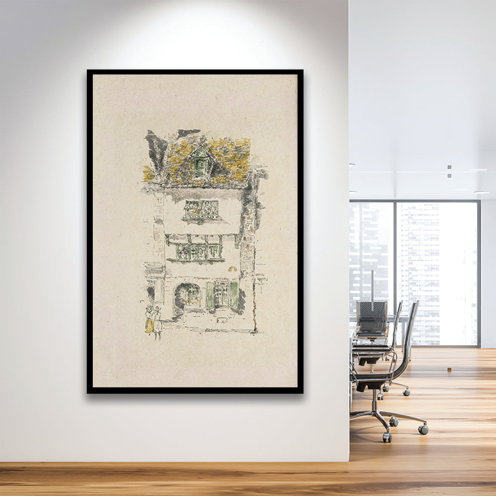 Vintage Minimalist Architecture Sketch Art Neutral Tones Cityscape Sketch Download