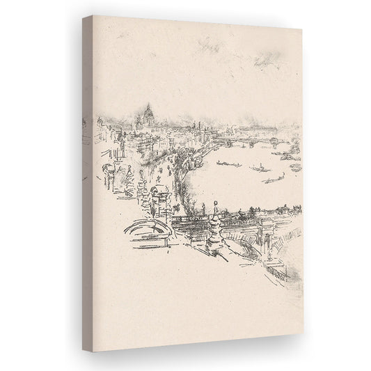 Vintage Minimalist Landscape Sketch Art Neutral Tones Cityscape Fine Art