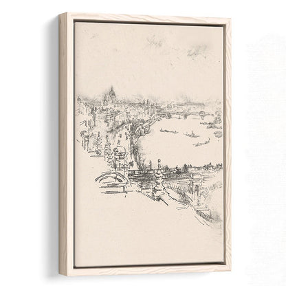 Vintage Minimalist Landscape Sketch Art Neutral Tones Cityscape Fine Art