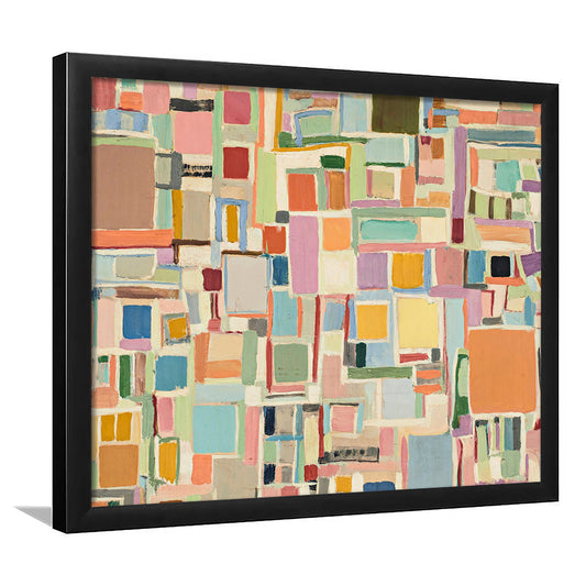 Vintage Modern Abstract Framed Art Print Wall Decor, Vertical Horizontal Art Large Scale Wall Decor