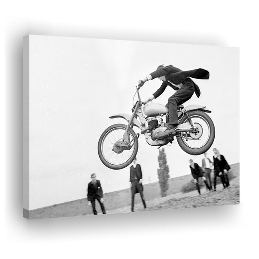 Vintage Motorcycle Print, Black and White Wall Art, Teen Boy Bedroom Decorable Art, Canvas Print Wall Art Decor