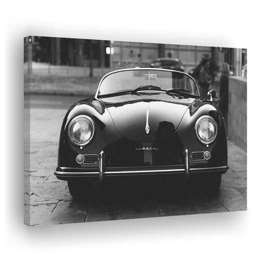 Vintage Old Porsche, Classic Car Print, Black and White, Hypebeast Room Decor, Canvas Print Wall Art Decor