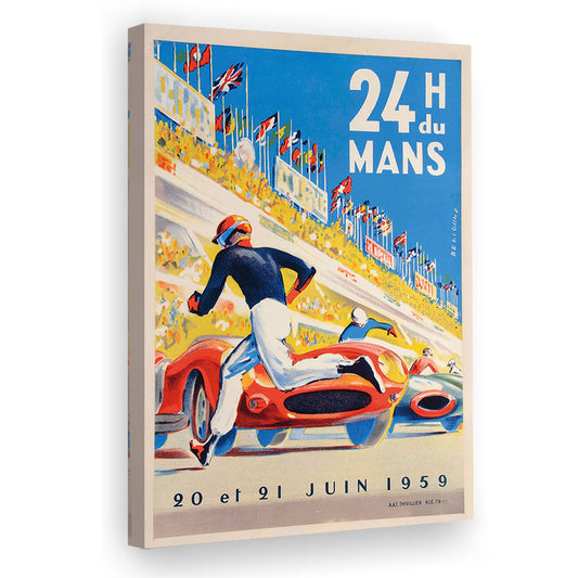 Vintage Racing, Grand Prix, Racing Decor Art, Racing Fun Gift Idea, Gift For Him, Canvas Print, Canvas Decor