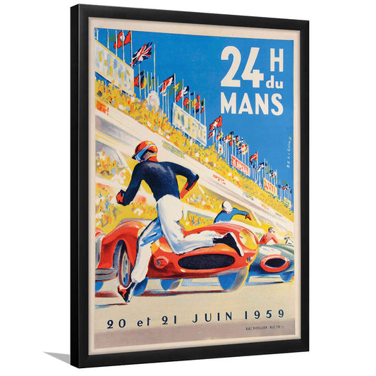 Vintage Racing, Grand Prix, Racing Decor Art, Racing Fun Gift Idea, Gift For Him, Framed Art Print, Fine Art Print