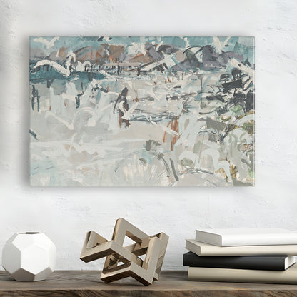 Vintage Seascape Abstract Canvas Print Wall Art, Large Coastal Canvas Print Wall Art, Gallery Wall