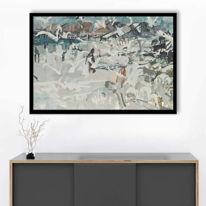 Vintage Seascape Abstract Framed Art Print Wall Decor, Large Coastal Framed Art Print Wall Decor, Gallery Wall