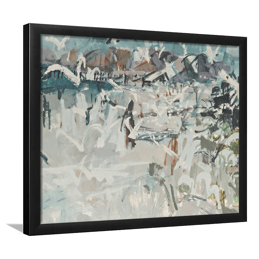 Vintage Seascape Abstract Framed Art Print Wall Decor, Large Coastal Framed Art Print Wall Decor, Gallery Wall