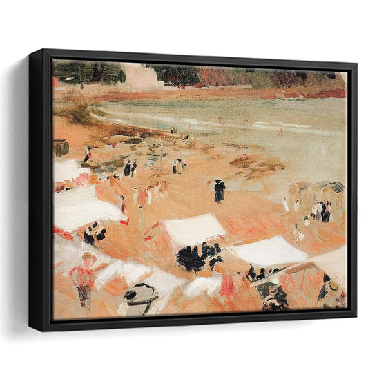 Vintage Seascape Prints Framed Canvas Print Wall Art, Beach Farmhouse Decor, Ready to hang