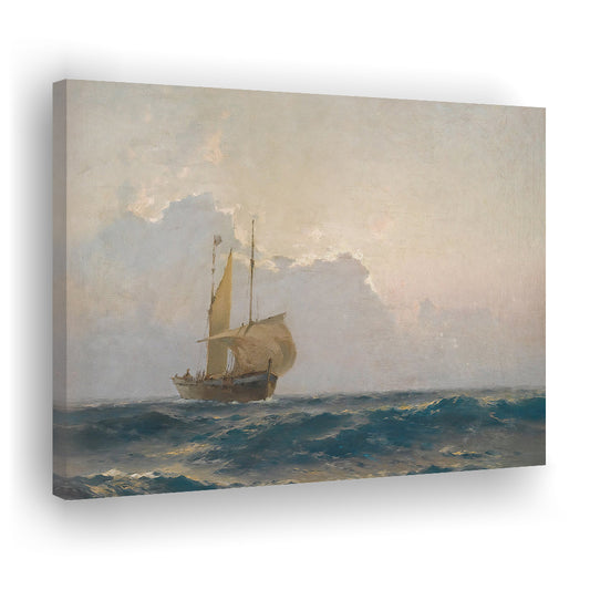 Vintage Seascape Prints Canvas Print Wall Art, Vintage Painting Modern Farmhouse Decor