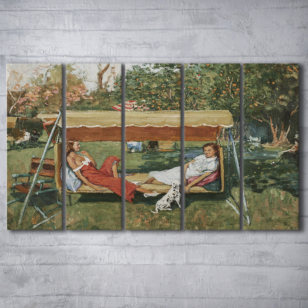 Vintage Spring Landscape Oil Painting Neutral Portrait Art Gallery Wall Fine Art Print, Extra Large Canvas Print