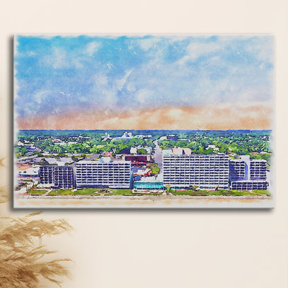 Virginia Beach Watercolor, Virginia Beach Virginia, Sport Art, Gifts for him, Canvas Print Wall Art