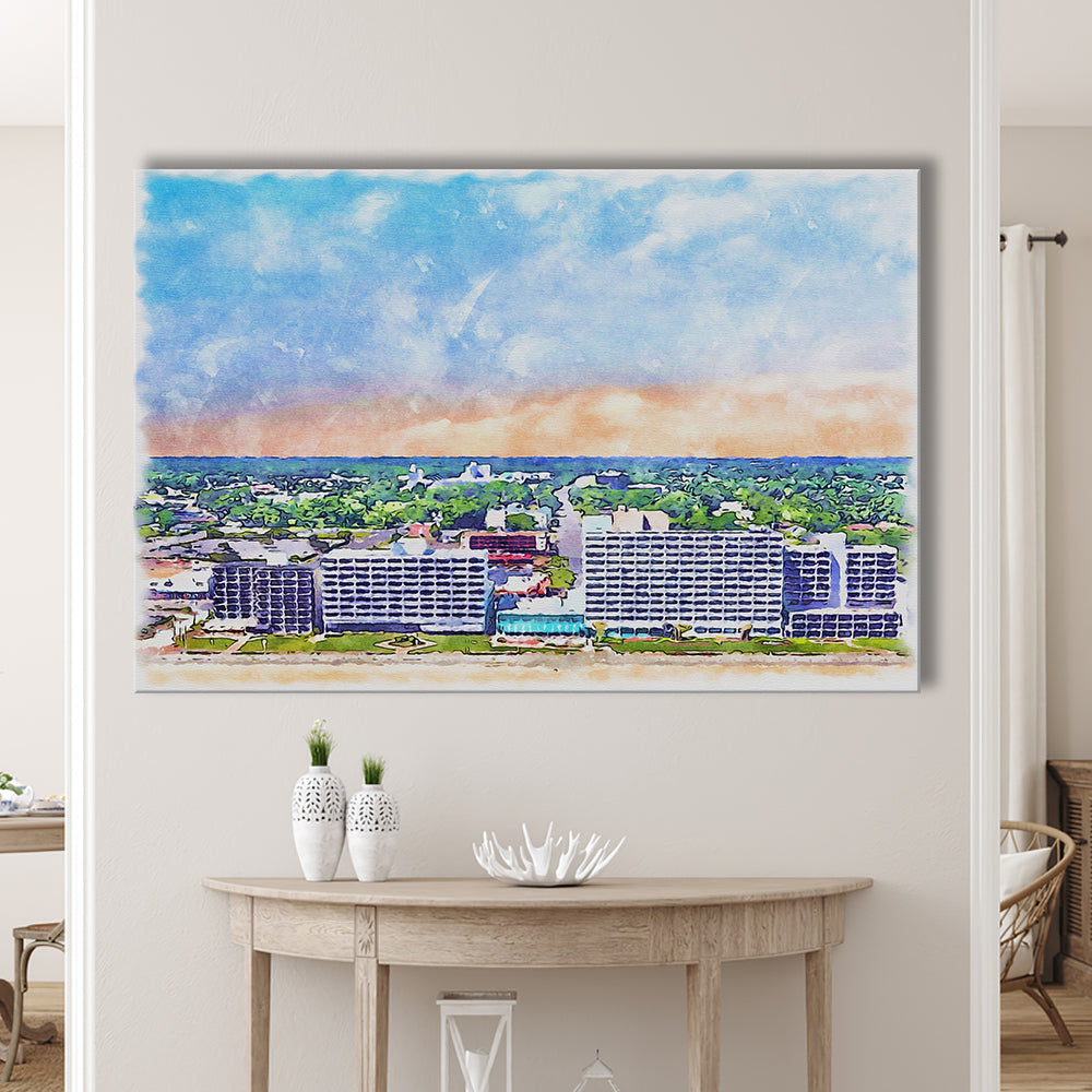 Virginia Beach Watercolor, Virginia Beach Virginia, Sport Art, Gifts for him, Canvas Print Wall Art