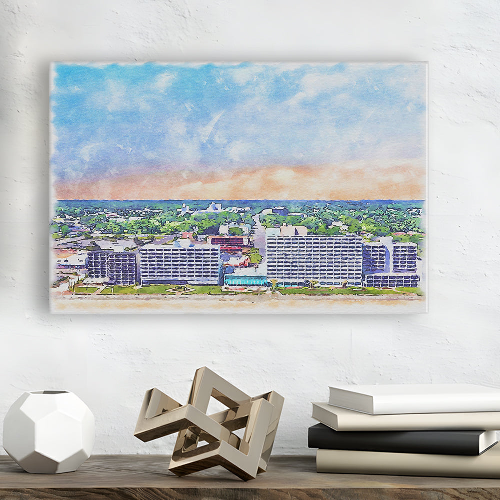 Virginia Beach Watercolor, Virginia Beach Virginia, Sport Art, Gifts for him, Canvas Print Wall Art