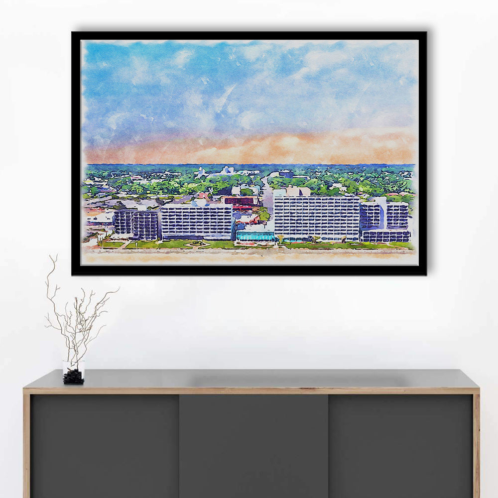 Virginia Beach Watercolor, Virginia Beach Virginia, Sport Gift Art, Framed Art Print Wall Decor