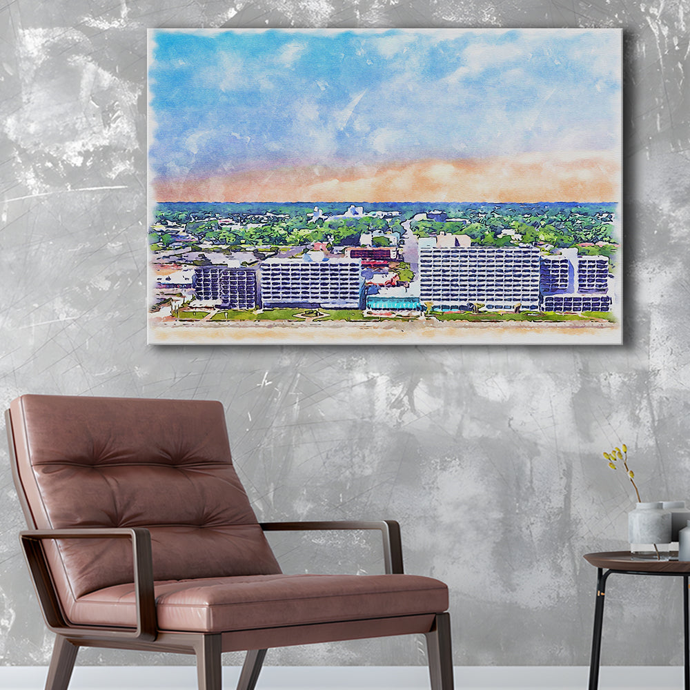 Virginia Beach Watercolor, Virginia Beach Virginia, Sport Art, Gifts for him, Canvas Print Wall Art