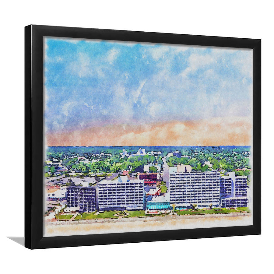 Virginia Beach Watercolor, Virginia Beach Virginia, Sport Gift Art, Framed Art Print Wall Decor
